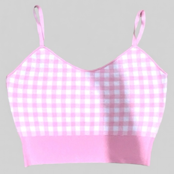 Lily Pink Women’s Sleeveless Plaid Print Tank Tops - Picture 4 of 7